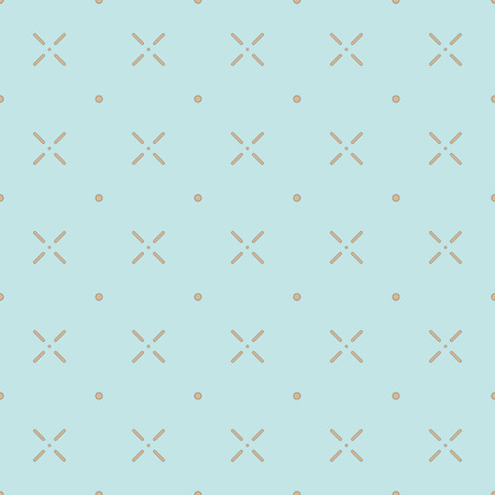 Simple seamless pattern of lines and circles. Light background. Wide and freely placed figuresのイラスト素材