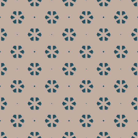 Geometric seamless pattern. Staggered hexagons with shadows and small circles. Repeating abstract background.のイラスト素材