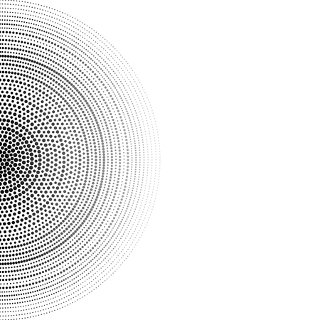 Monochrome pattern consisting of points. The points form concentric circles. Abstract Geometric Backgroundのイラスト素材