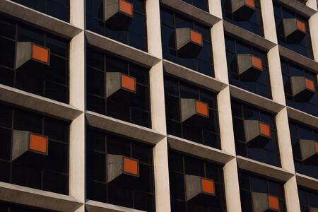 Building texture with windows blocksの写真素材