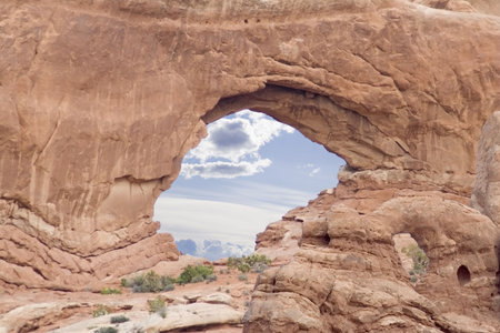 Moab area mountains and spires in Utah USA