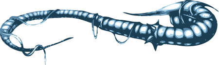 Vector image of a armored worm with spikesのイラスト素材