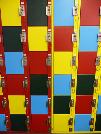Colorful storage lockersの写真素材