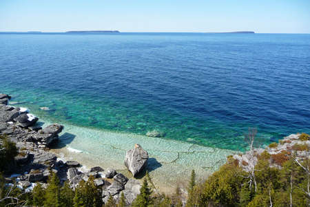 Coastal cliff view with Islandsの写真素材