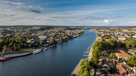 Aerial view of Fredrikstad, Norwayのeditorial素材