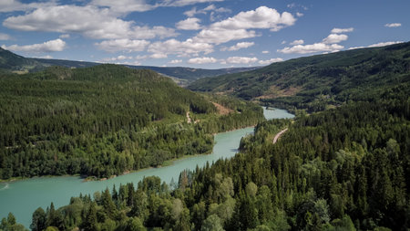 Aerial view of the Gudbrandsdalen valley in Norway
