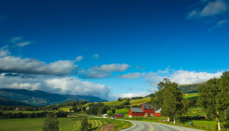 Road in the Oppdal region of Norway