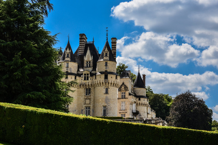 Partial view of the Usse Castle, a castle in the Indre valley that has inspired the Sleeping Beauty fairy taleのeditorial素材