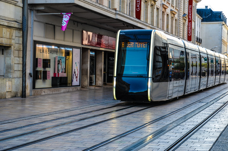 Tours, France - July 23 2016: Modern tram in Toursのeditorial素材