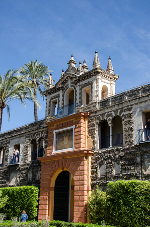 Seville, Spain - March 12 2017: A gate in the Royal Alcazar of Sevilleのeditorial素材