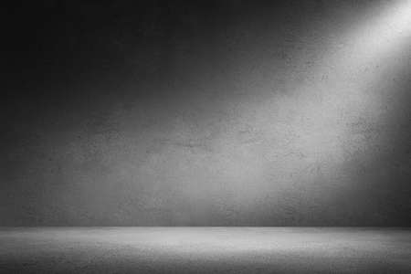 Interior room with dirty concrete cement wall and floor. Underground showroom. 3d rendering illustrationの写真素材