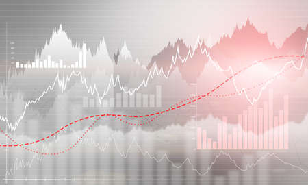 Abstract business chart with uptrend line graphの写真素材