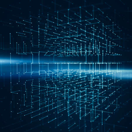 Abstract background with wireframe of transparency cubeの写真素材