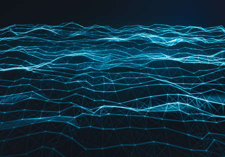 Abstract polygonal light blue space low poly backgroundの写真素材