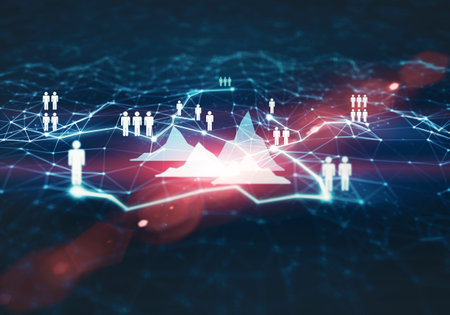 Abstract background with network technologies.