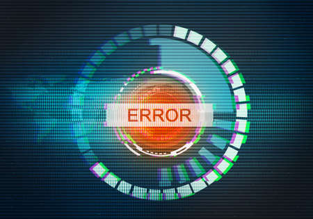 Abstract illustration of distorted display screen. Error in worldwide technology interface. Glitch effect background. Conceptual image of dead pixels.の写真素材