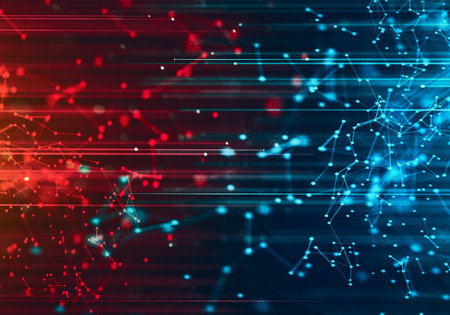 Abstract red blue space illustration.