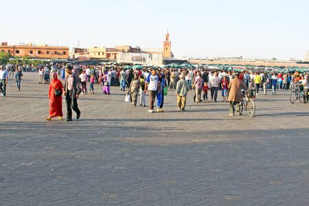 Djemaa el Fna - famous square and market place in Marrakeshのeditorial素材