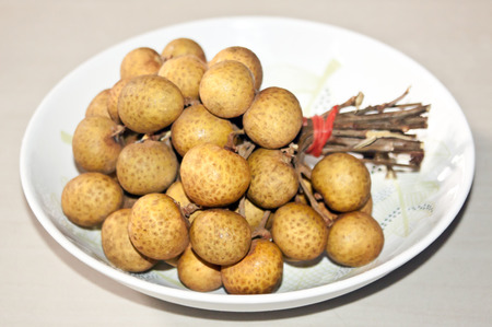 Longan on the plateの写真素材