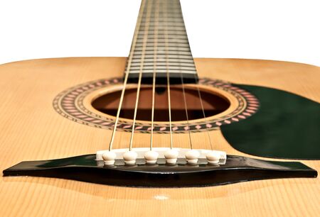 Picture of acoustic guitar, isolated on the white backgroundの写真素材