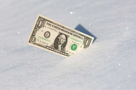 hundred dollars stuck in Snow Whiteの写真素材