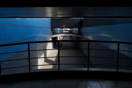 Pedestrian crossing in a tunnel without peopleの写真素材