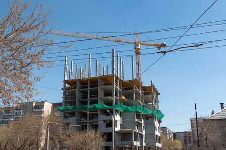 Building of a monolithic multi-storey buildingの写真素材