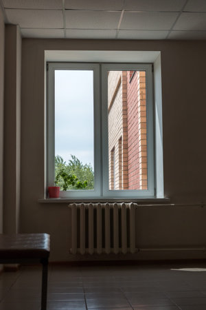 Window to the street from the officeの写真素材