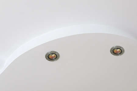 Trey ceilings with point electric lampsの写真素材
