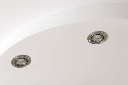 Trey ceilings with point electric lampsの写真素材