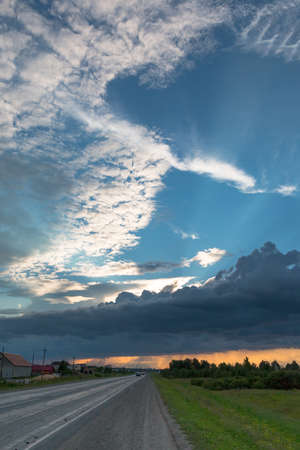 Dark storm clouds before the rain comeの写真素材