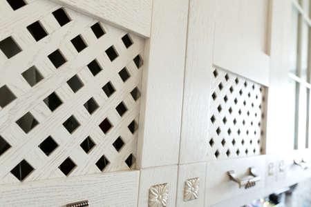 Cabinet drawers in the kitchenの写真素材