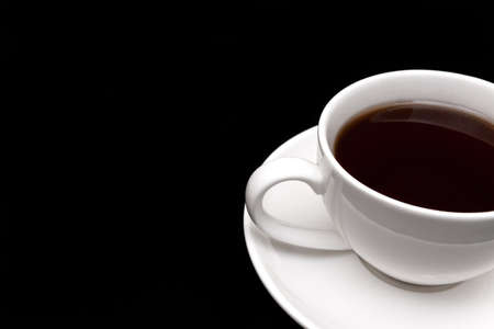 cup of tea on a black backgroundの写真素材