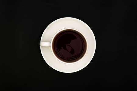 cup of tea on a black backgroundの写真素材