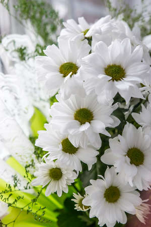 bouquet of white flowers close-up の写真素材