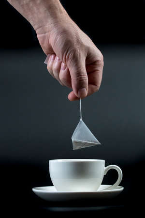 time to drink black tea in bagsの写真素材