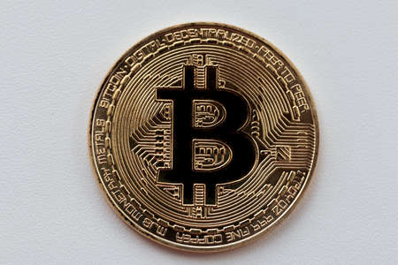 virtual money cryptocurrency bitcoin  closeupの写真素材