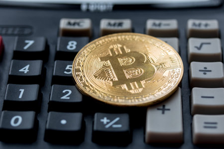 Crypto currency is on the calculator and dollars
