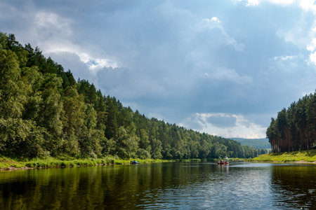 picturesque view of the river in the mountains