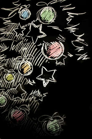 New Year sketching on a chalk drawing boardの写真素材