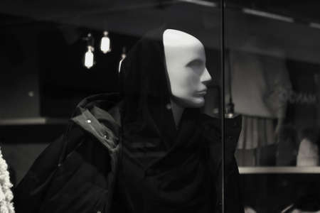 mannequins in a small clothing storeの写真素材