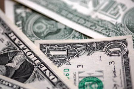Stack of One Dollar Billsの写真素材