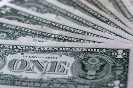 Stack of One Dollar Billsの写真素材