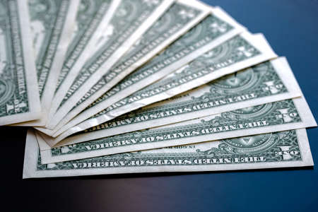 Stack of One Dollar Billsの写真素材