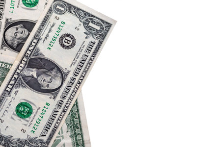 american paper dollar isolate on white background