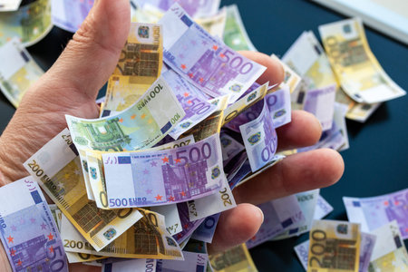 a lot of paper euro banknotes f