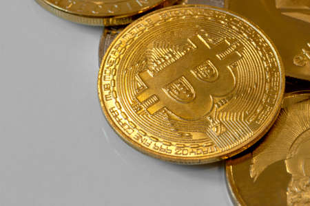 souvenir coins of cryptocurrency, bitcoin, lightcoin, ethereumの写真素材