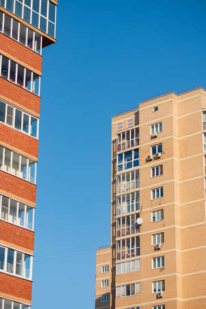 multi-storey residential building a place where many people live in the cityの写真素材