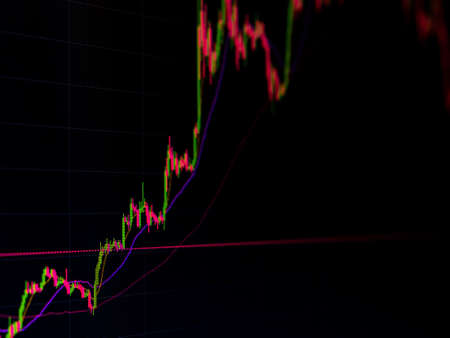 securities price chart on the monitor screen iの写真素材