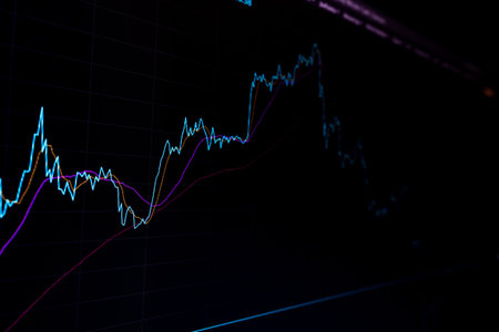 securities price chart on the monitor screen i